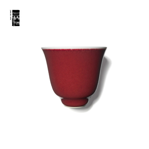 景德1004柴窑烧霁红花神杯