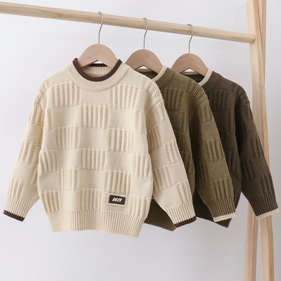 儿童圆领毛衣男童针织打底衫