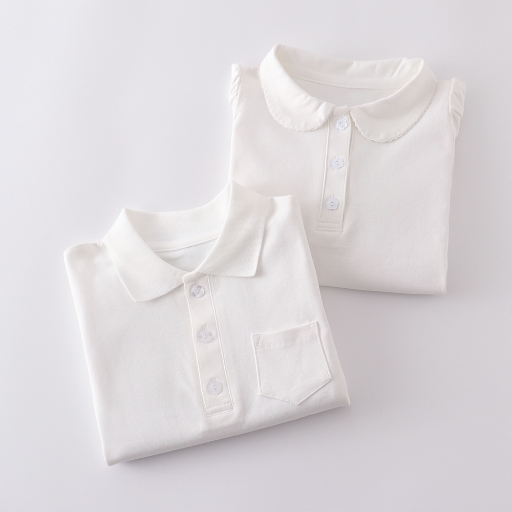 女童纯棉打底衫白色春秋衬衫宝宝儿童针织衫打底t恤洋气上衣春装