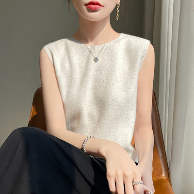 吊带背心女内搭2025新款夏季宽松显瘦圆领针织衫薄款无袖打底上衣