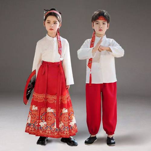 六一儿童合唱演出服马面裙男女童