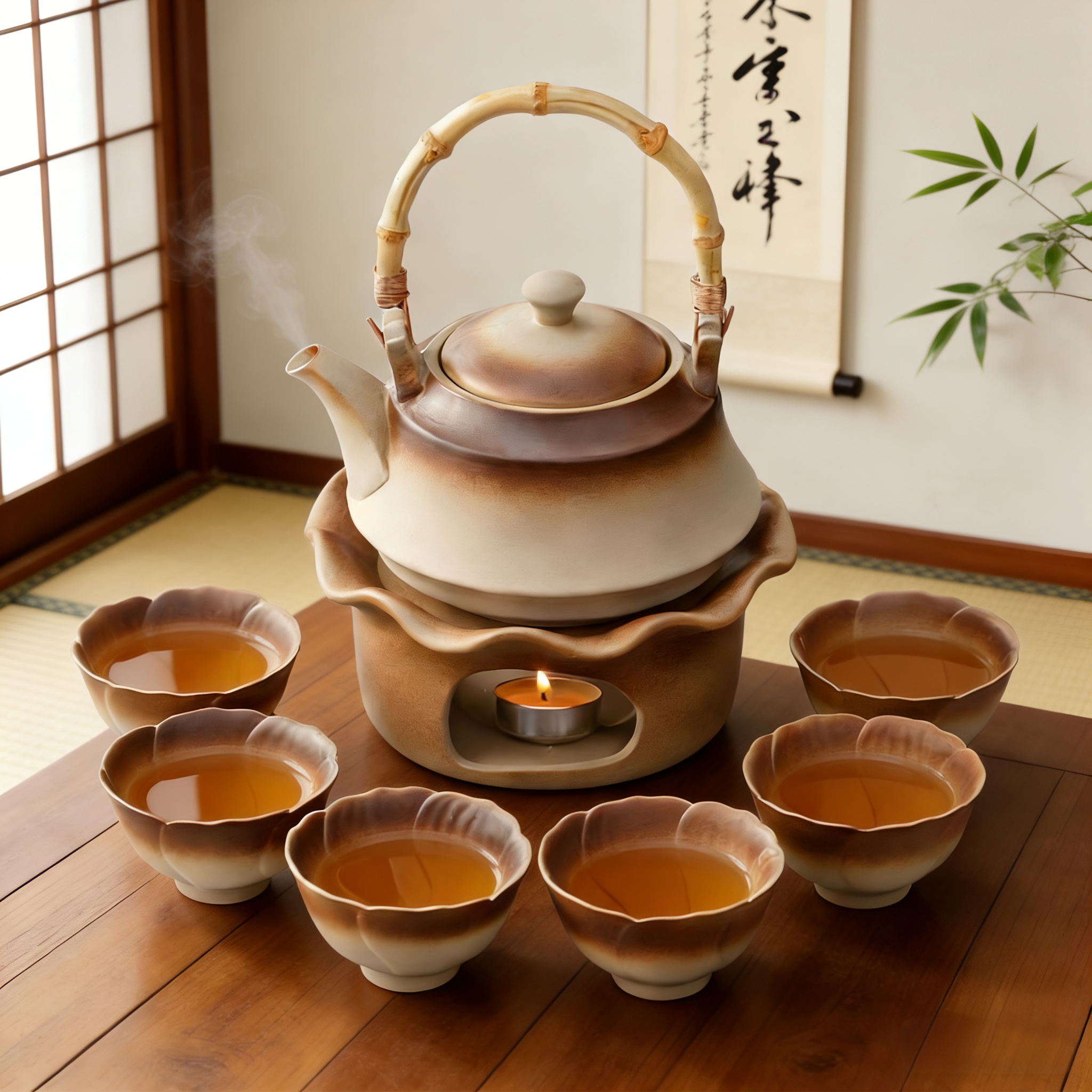 复古小火炉蜡烛炉围炉煮茶原矿陶瓷保温暖茶炉茶壶粗陶家用小茶炉