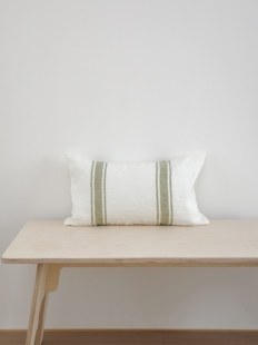 法国水洗纯亚麻条纹色织腰枕靠垫沙发办公室腰靠枕套靠包汽车靠