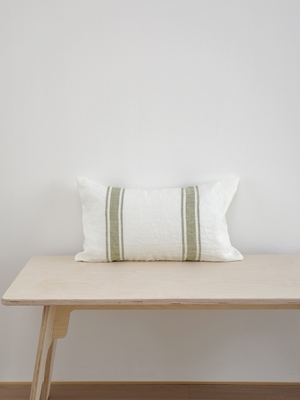 法国水洗纯亚麻条纹色织腰枕靠垫沙发办公室腰靠枕套靠包汽车靠