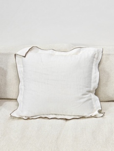 外贸尾单9支原白纯亚麻宽边沙发床头抱枕靠垫靠枕套不含芯