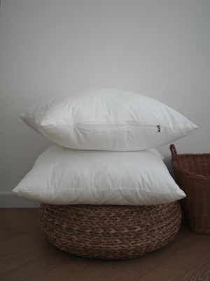 全棉防羽布羽丝绒拉链抱枕芯靠垫芯靠枕芯纯白色