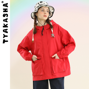 【小镇系列】TYAKASHA塔卡沙外套女春季新款连帽中长款风衣女