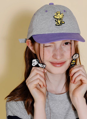 TYAKASHA塔卡沙X PEANUTS帽子2025夏季新款灰色棒球帽鸭舌帽