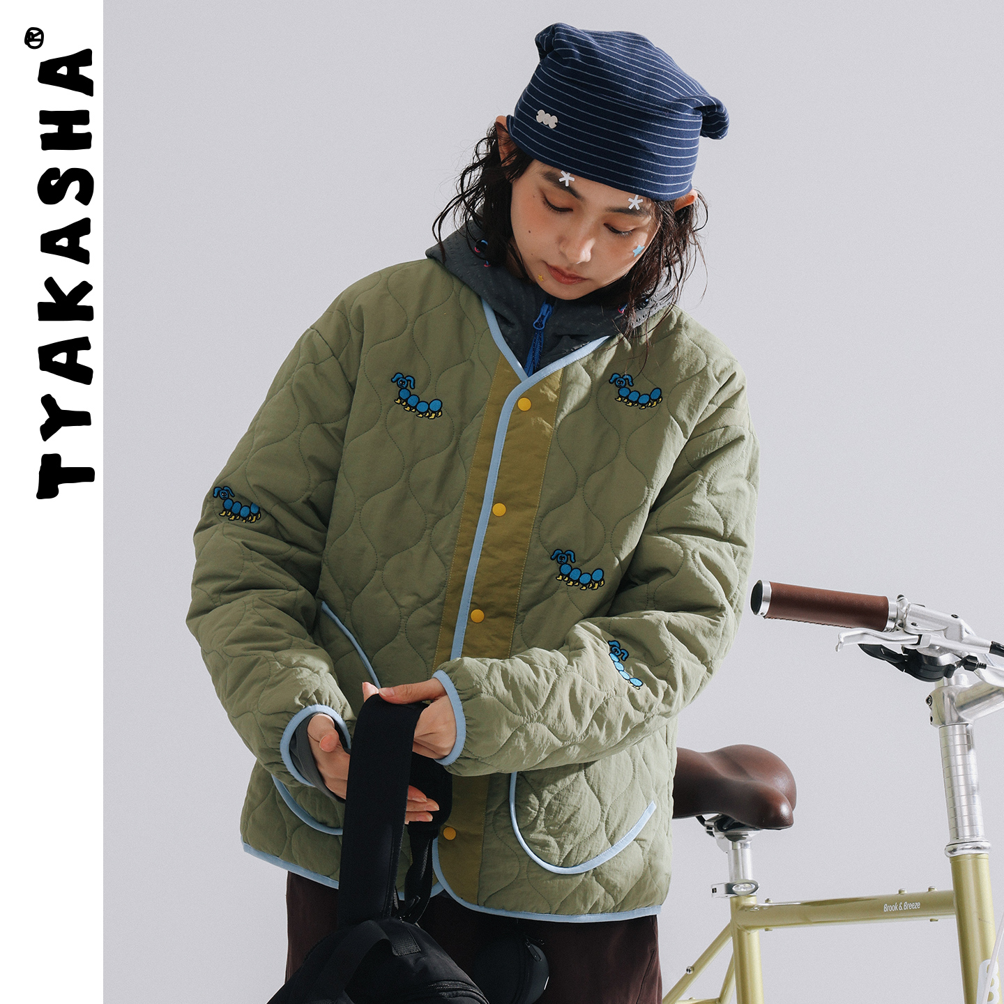 TYAKASHA塔卡沙男女款外套2025秋冬新款保暖外套绿色休闲外套