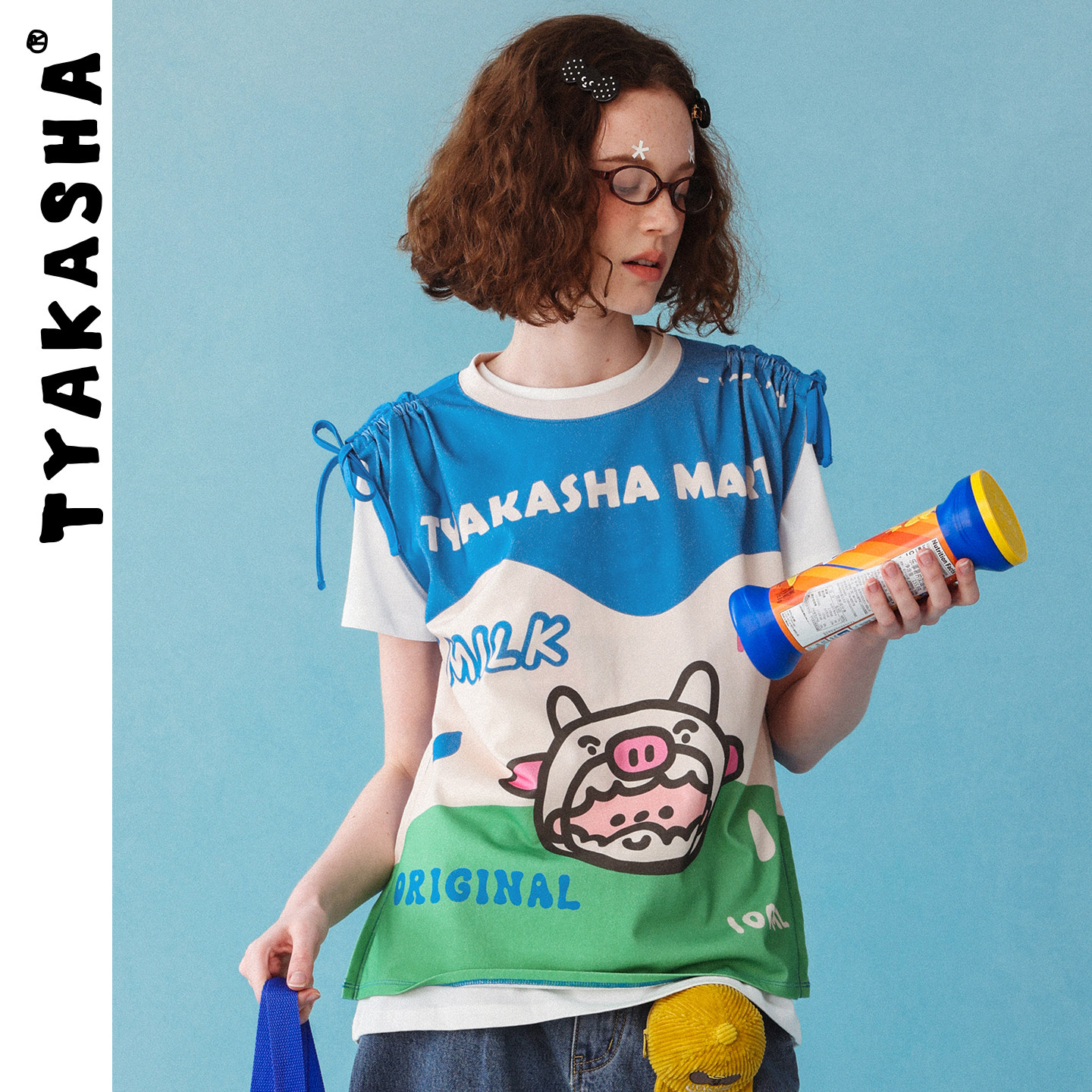TYAKASHA塔卡沙女款上衣2026夏季新款趣味印花上衣无袖背心女