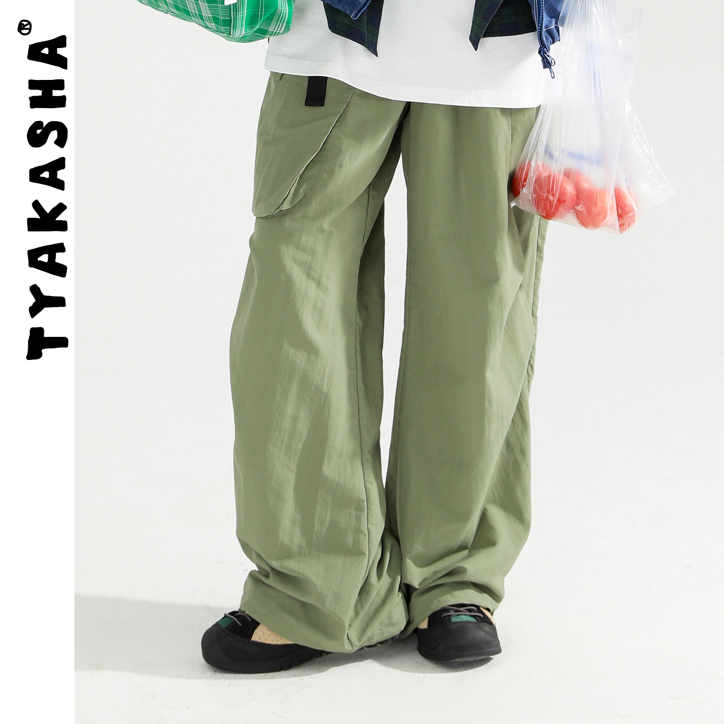 TYAKASHA塔卡沙裤子男女情侣款长裤直筒裤工装休闲裤宽松