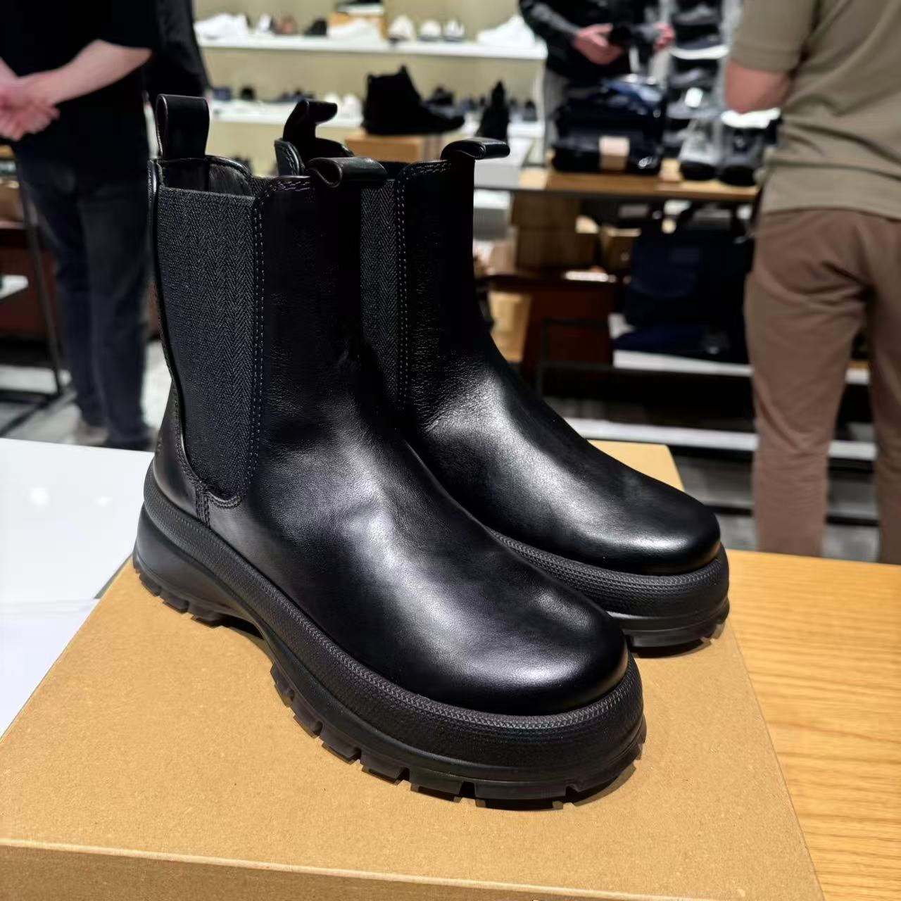 ECCO爱步靴子女鞋25新款秋冬真皮切尔西靴厚底增高短靴踪迹220753