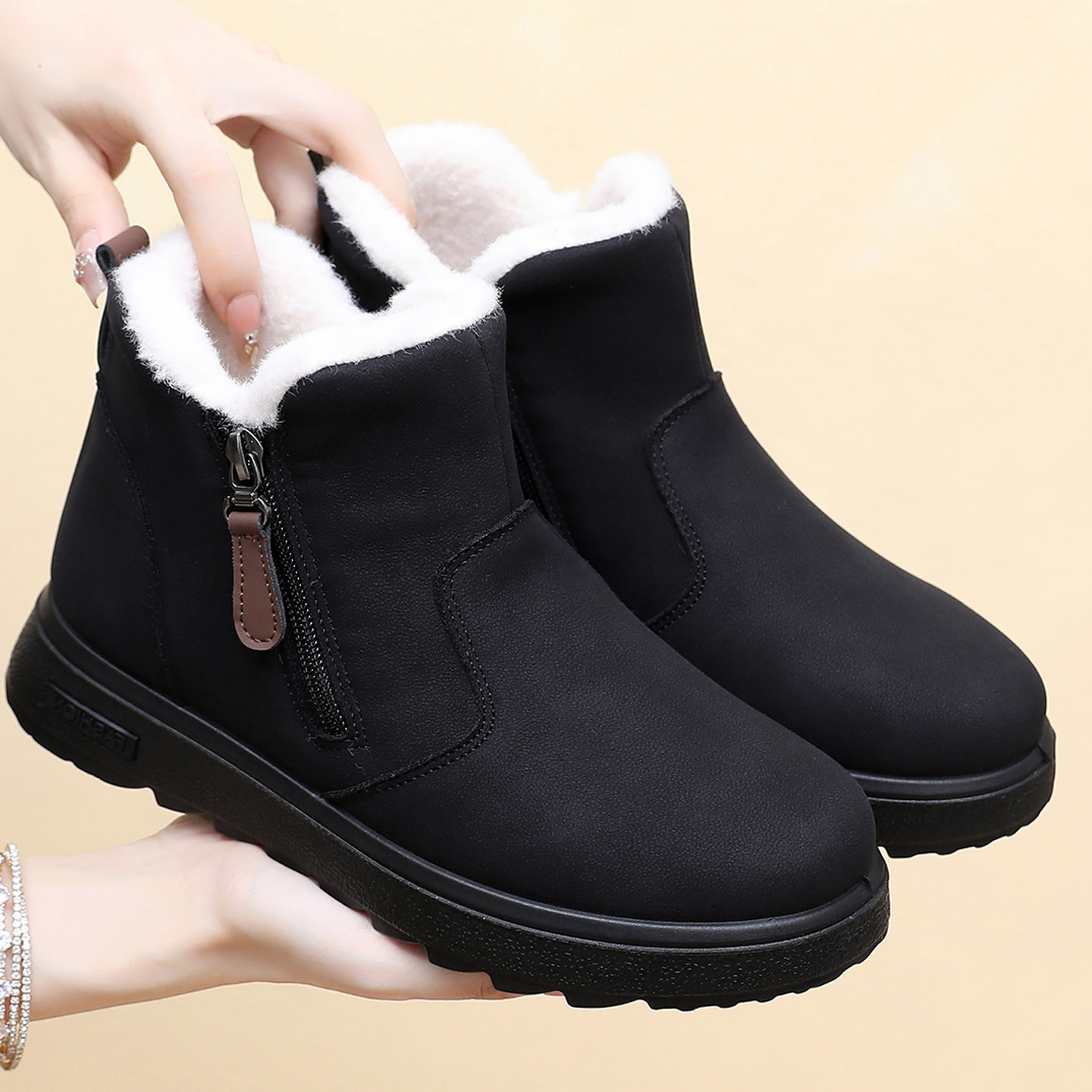 冬季老北京布鞋女棉鞋加绒加厚保暖高帮棉靴子软底防滑妈妈雪地靴,女鞋,高帮鞋,淘宝优惠券,粉丝福利购,淘宝优惠卷