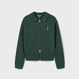 黑炭 2025女电缆纹针织开衫 韩国代购 WHO.A.U WHCKF3821F 直邮