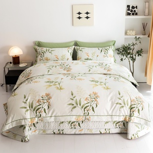 2025春季 简约床盖四件套纯棉全棉加厚床单高档ins套件220X240被套