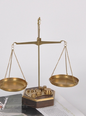 送律师商务礼品 律师事务所办公室书房黄铜公正天平秤装饰摆件