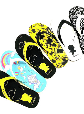 动漫涂鸦人字拖男女学生时尚个性韩版卡通潮流海边户外沙滩凉拖鞋