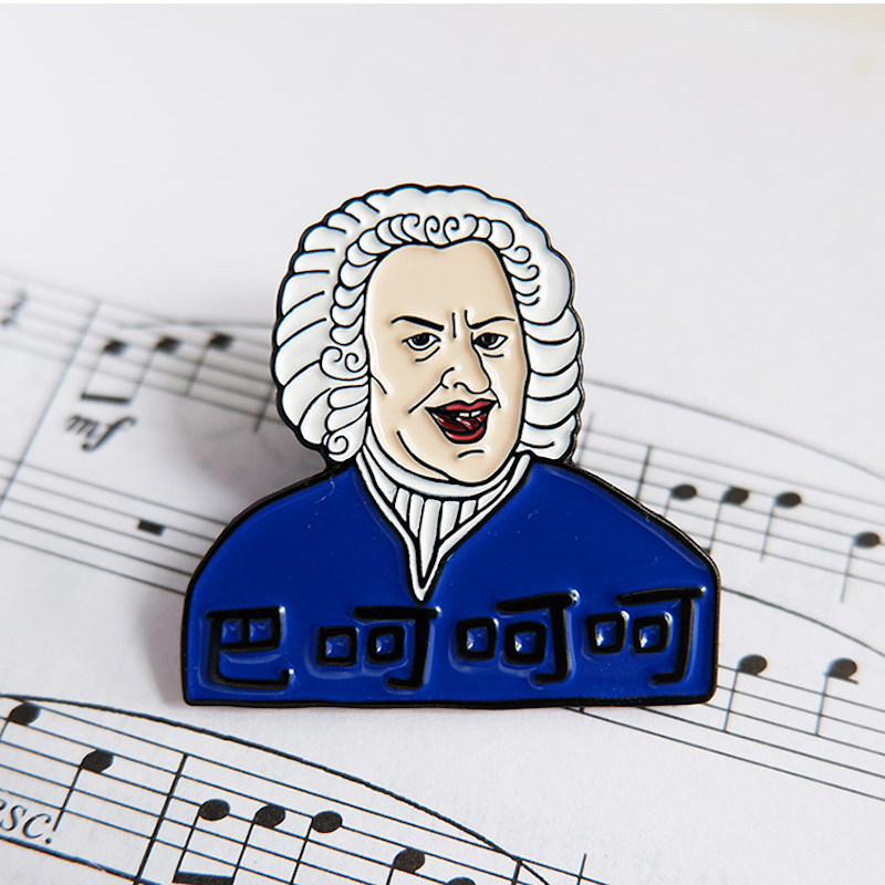 巴赫金属胸针巴呵呵呵恶搞音乐艺术有力商店原创设计卡通徽章礼物
