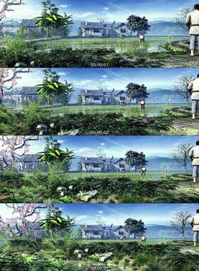 古代农业 刀耕火种 劳作耕种 水田水稻 3D三维动画 视频素材镜头