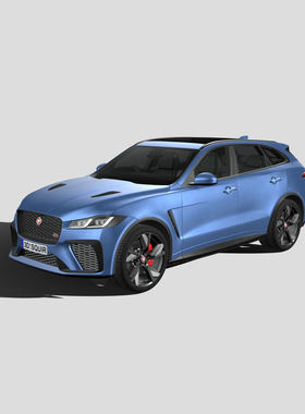 捷豹F-Pace SVR 汽车3D模型 三维轿车FBX模型PBR写实模型 Blender