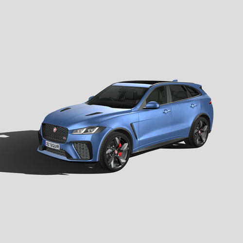 捷豹F-Pace SVR 汽车3D模型 三维轿车FBX模型PBR写实模型 Blender