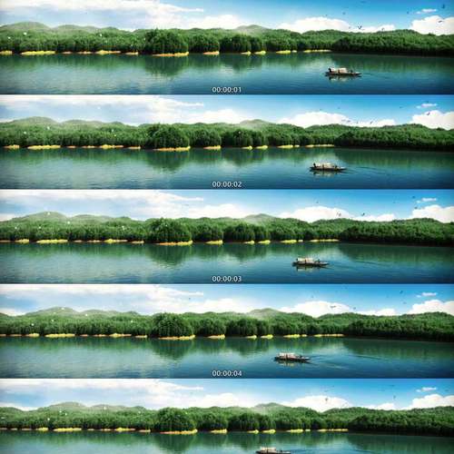 唯美自然风光 千岛湖湖泊 孤帆孤舟 3D动画 三维漫游 视频素材