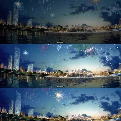 城市夜景建筑 3D动画 三维建筑漫游 城市宣传片 视频素材鸟瞰片尾