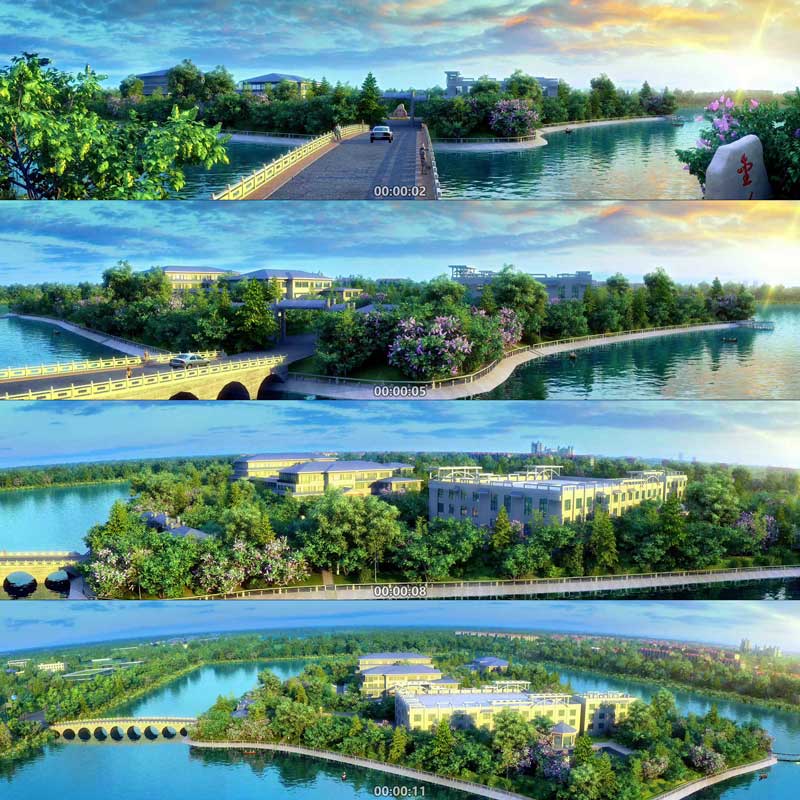 绿色生态城市公园 3D动画 三维建筑漫游 城市宣传片 视频素材镜头