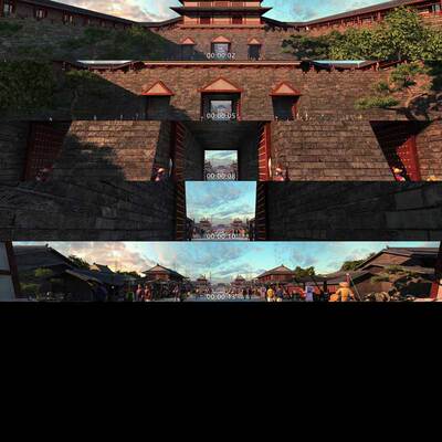 古代商业宋朝古城古建筑 3D动画三维建筑漫游城市宣传片视频素材