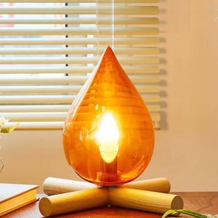 火堆灯台灯复古氛围灯卧室床头小夜灯民宿装饰艺术创意火焰火苗灯