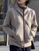 A18美式 慵懒风品牌刺绣北极绒加绒加厚连帽外套341