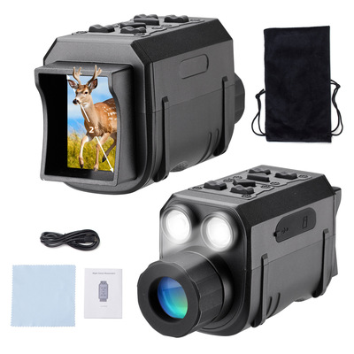 新款4k高清夜视仪户外12倍单双筒望远镜全黑红外数码手持含爆闪灯