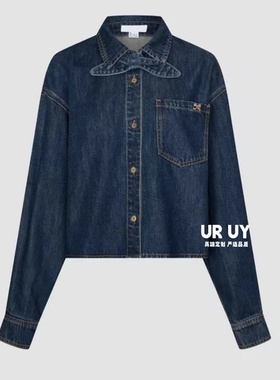 2026春新款女装都市莱赛尔绑带贴袋蝴蝶结牛仔衬衫UYU860014