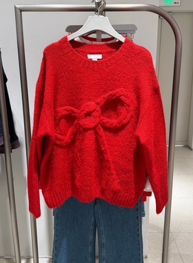 2026春季新款女装休闲设计感立体蝴蝶结针织衫UYY960001