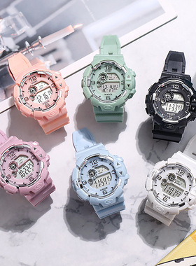 小清新甜美电子手表女中学生闺蜜情侣运动网红夜光手表潮学生礼品