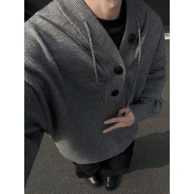 oleot2024新品CityBoy百搭日系复古潮牌休闲学生连帽套头针织衫