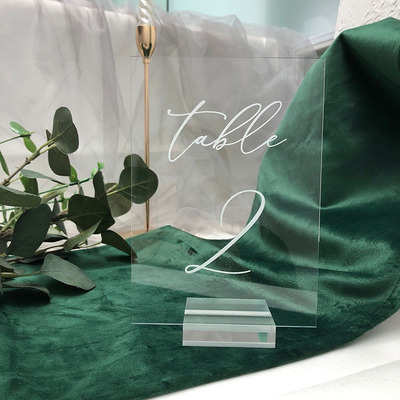 透明亚克力简约风户外森系桌卡