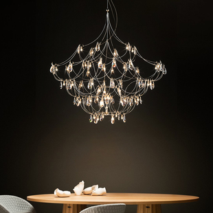 新款覆式楼梯间别墅客厅简约现代轻奢水晶灯具公寓挑高楼梯灯吊灯