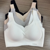 2件减10秀脉519纯色薄无痕养护减压舒适套头透气运动瑜伽睡眠内衣