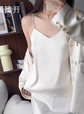 梧桐花开吊带背心HN85222套头V领打底外穿内搭光面百搭上衣女内衣