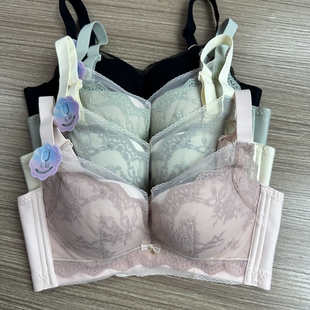 修脉自无钢圈无磁中厚B杯集中聚拢内衣显大上托侧收调整型文胸603