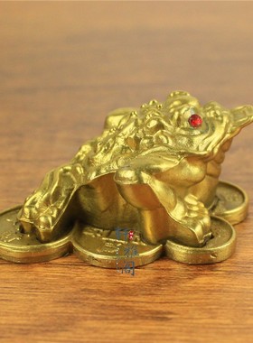 铜金蟾摆件铜小金蟾铜金钱金蟾铜金蝉三足金蟾蟾蜍嘴含钱