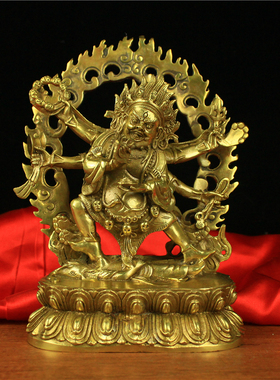 铜密宗藏传护法财神纯铜六臂大黑天佛像玛哈嘎拉可装藏大号