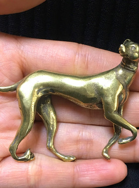 手工黄铜狗狼狗钥匙挂件防丢牌创意金属汽车钥匙扣挂件装饰手把件