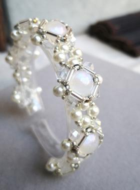 绾卿月光珍珠水晶包钻手链女复古新中式国风手链可调节