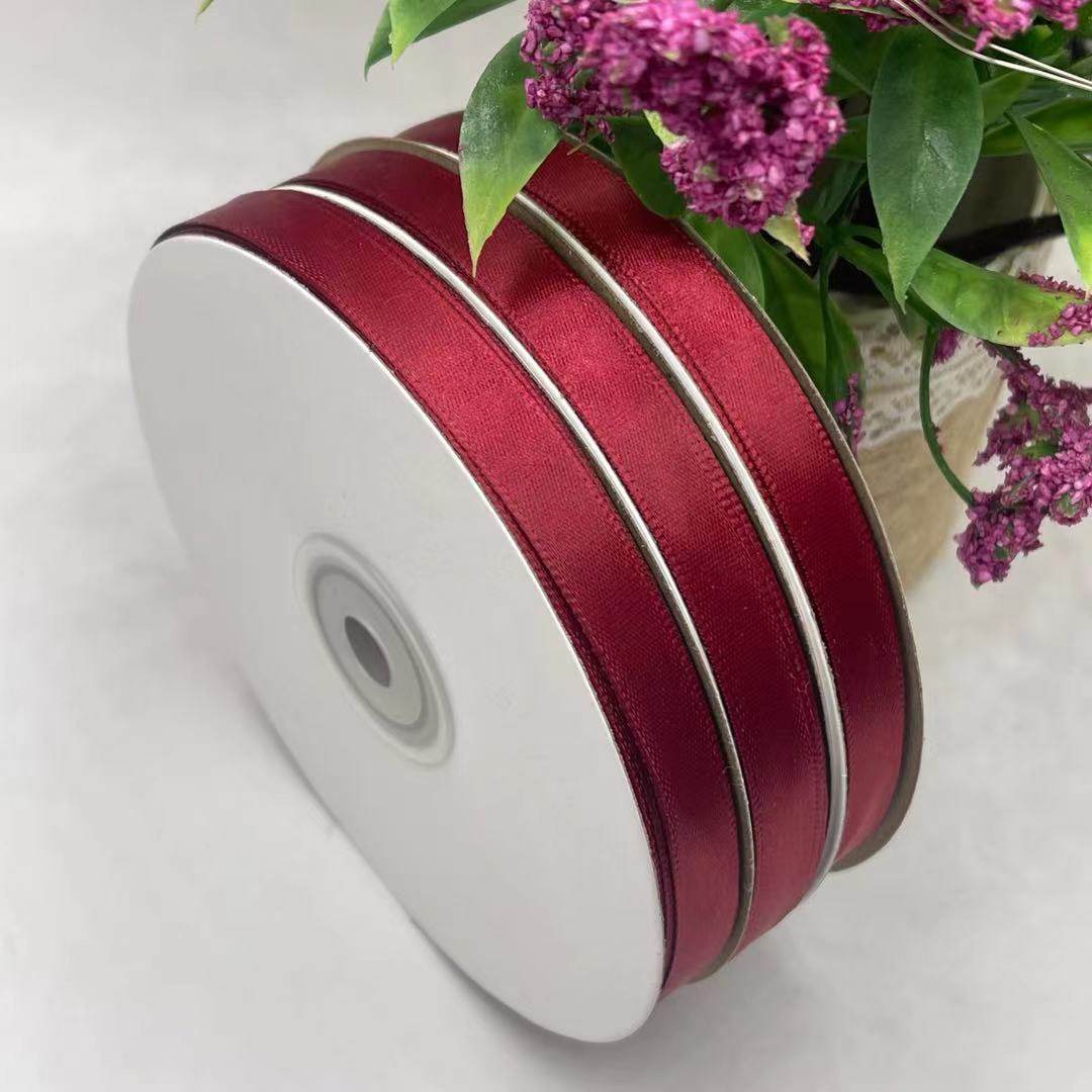 酒红色丝带花束装饰彩带情人节礼品盒礼物包装红绸带蛋糕围边缎带