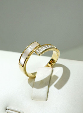 韩国时尚潮流调节贝壳戒指女