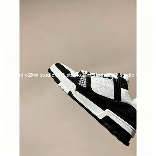 露丝 studio厚底增高水泥白休闲运动鞋女真皮情侣款系带白色板鞋