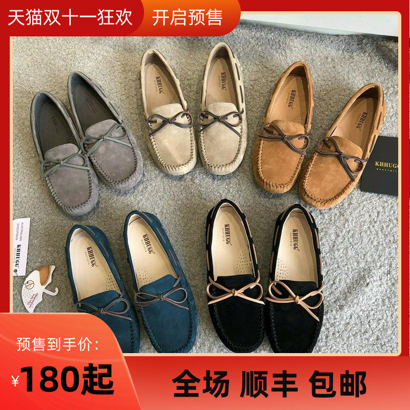 khhugg豆豆鞋男真皮懒人鞋百搭