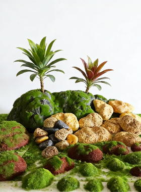 仿真苔藓石头假山摆件景观造景